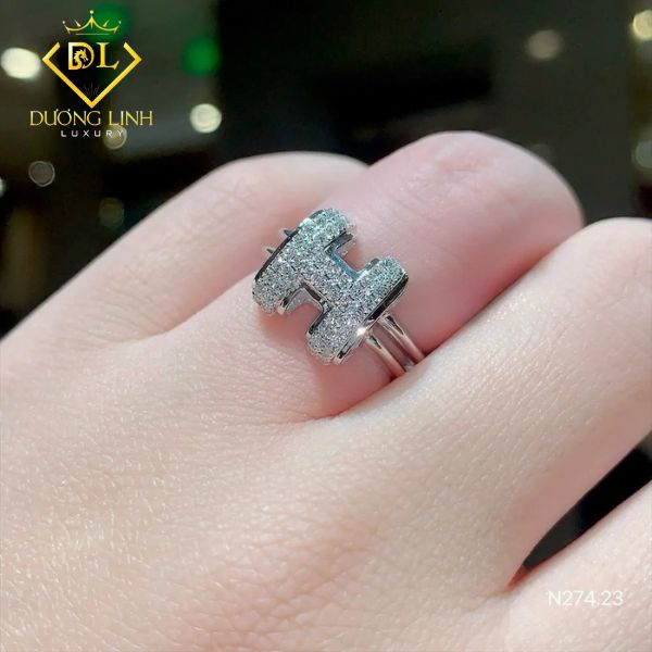 Nhẫn Chữ H Kim Cương – N274.23